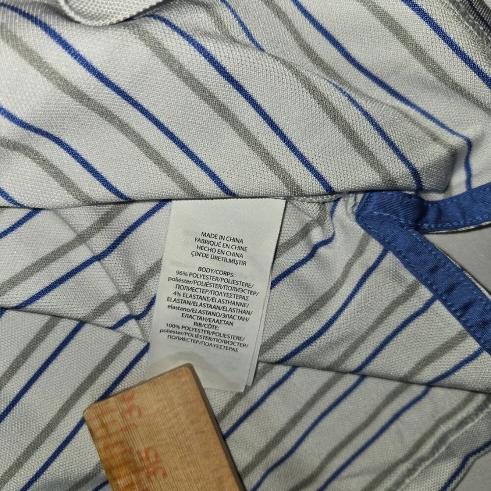 RLX Ralph Lauren Mens XXL The Players Golf Polo Shirt Striped White Blue Gray - Picture 6 of 9